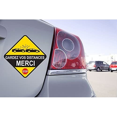Gardez vos Distances voiture auto autocollant sticker adhesif sticker