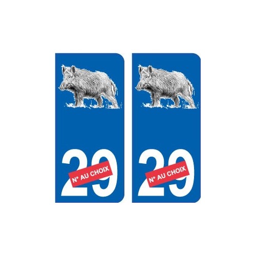 Sanglier numero au choix logo 33 V1 sticker autocollant plaque immatriculation a - Bild 2 von 3