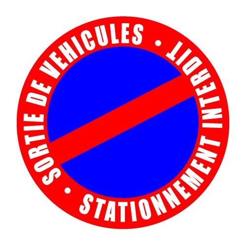 SORTIE DE VEHICULES STATIONNEMENT INTERDIT autocollant logo 32 adhésif sticker