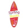 surf 2 rouge Landes autocollant logo 639 adhésif sticker
