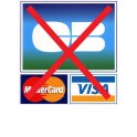 Visa mastercard maestro electron CB NON ACCEPTE autocollant logo 2 adhésif sticker