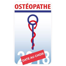 Caducée Ostéopathe date au choix sticker autocollant