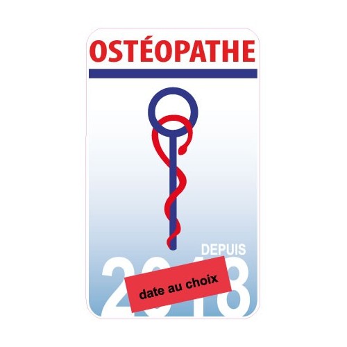 Caducée Ostéopathe depuis date au choix sticker autocollant
