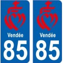 85 Vendes logo 9755 autocollant plaque immatriculation auto ville sticker