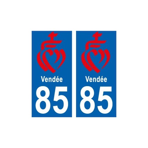 85 Vendes logo 9755 autocollant plaque immatriculation auto ville sticker