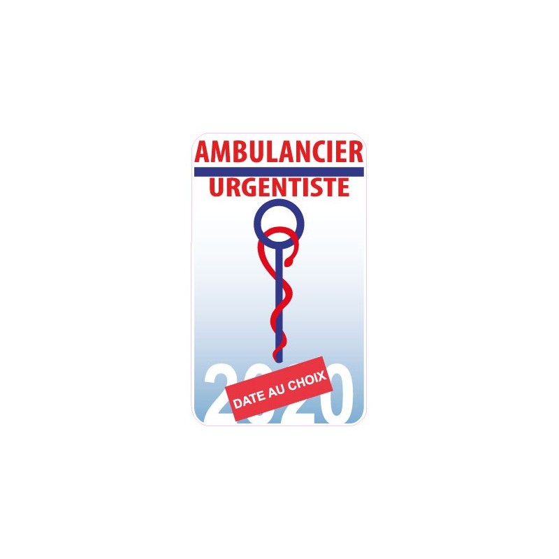 2 Stickers autocollant plaque immatriculation Auto Blason Ambulancier 