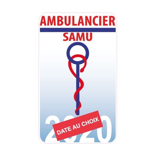Caducée Samu Ambulancier date au choix sticker autocollant logo 2