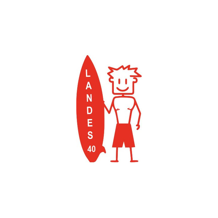 Surfeur landes homme autocollant sticker adhesif