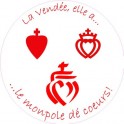 Coeurs monopole Vendée autocollant adhésif sticker logo 33