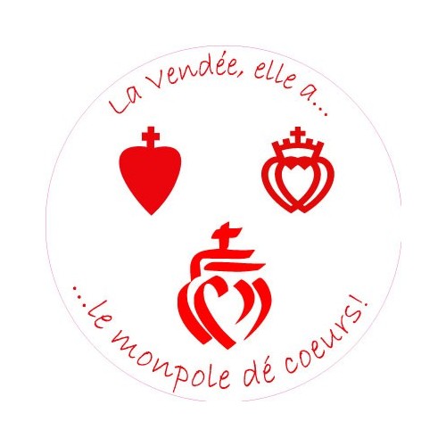 Coeurs monopole Vendée autocollant adhésif sticker logo 33