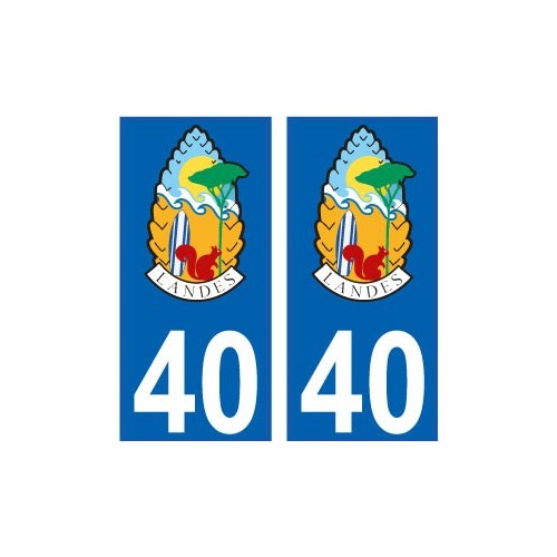 40 Landes blason pomme de pin autocollant plaque immatriculation auto ville sticker