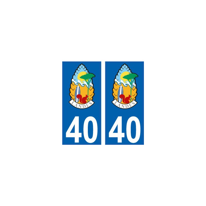40 Landes blason pomme de pin autocollant plaque immatriculation auto ville sticker