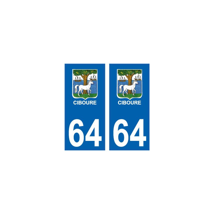 64 Ciboure Blason 2 autocollant plaque immatriculation auto sticker