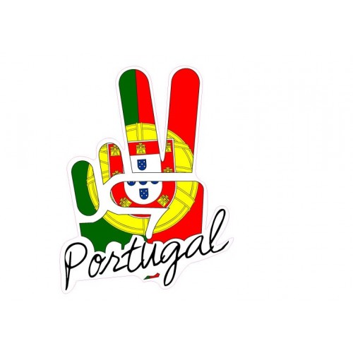 main drapeau du Portugal autocollant logo 45 adhésif sticker
