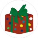Cadeau de Noël avec noeud vert autocollant adhésif sticker logo 2