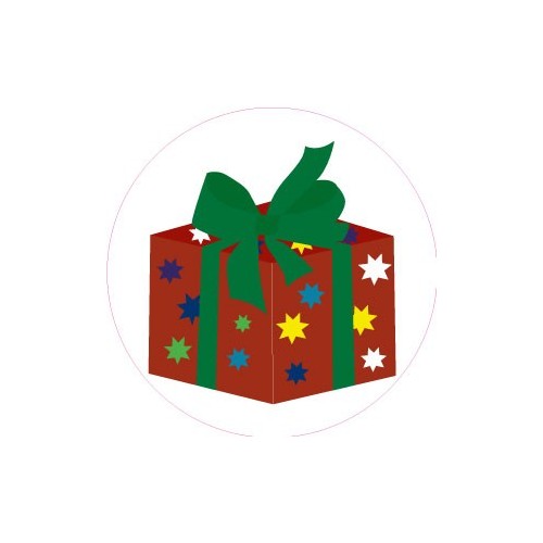 Cadeau de Noël avec noeud vert autocollant adhésif sticker logo 2