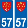 57 Plappeville blason autocollant plaque immatriculation auto ville sticker