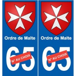 Ordre de Malte sticker numéro au choix autocollant plaque auto