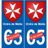 Ordre de Malte sticker numéro au choix autocollant plaque auto