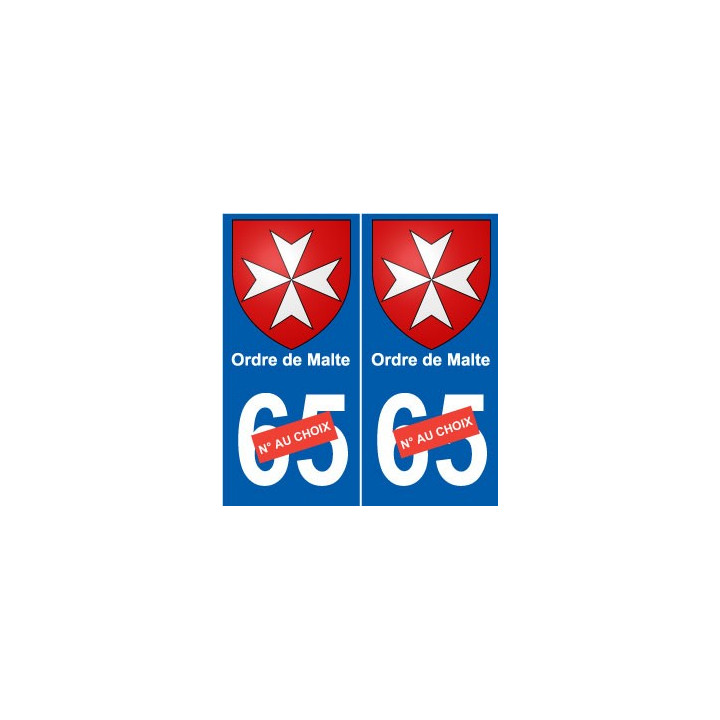 Ordre de Malte sticker numéro au choix autocollant plaque auto