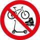 Interdit aux vélos, trottinettes et rollers autocollant adhésif sticker logo 20