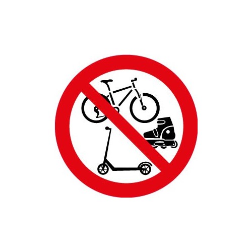 Interdit aux vélos, trottinettes et rollers autocollant adhésif sticker logo 20