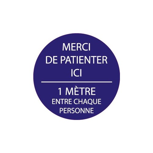 Merci de patienter ici autocollant adhésif sticker logo 93