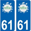 61 Le Perche logo autocollant plaque immatriculation auto sticker