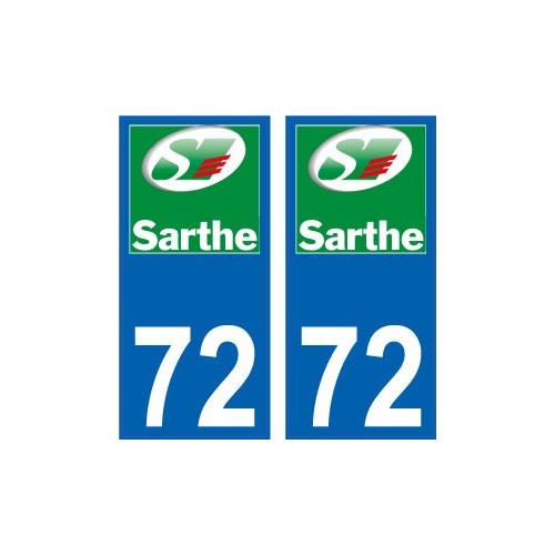 72 Sarthe logo autocollant plaque immatriculation auto sticker