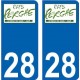 28 Pays Perche logo autocollant plaque immatriculation auto sticker