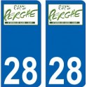 28 Pays Perche logo autocollant plaque immatriculation auto sticker