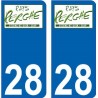 28 Pays Perche logo autocollant plaque immatriculation auto sticker