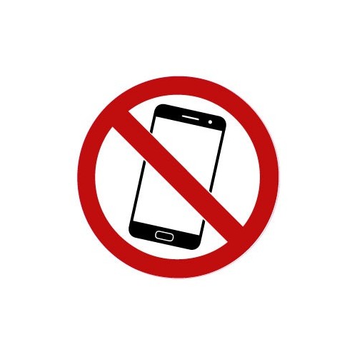 Téléphone interdit autocollant adhésif sticker logo 7654