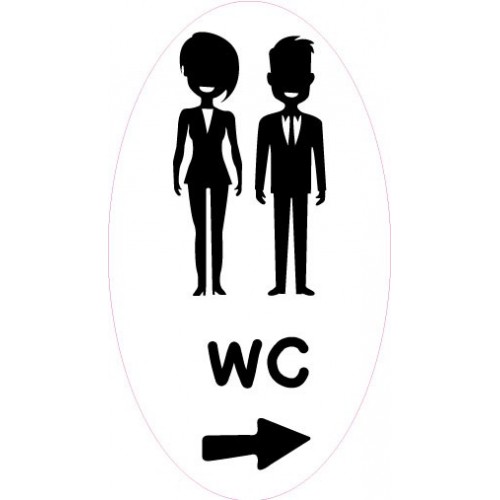 Autocollant WC Homme Femme Style Western – Décoration Porte Salle De Bain Ou Toilettes