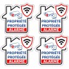 Alarme lot 4 autocollant adhésif sticker logo 191