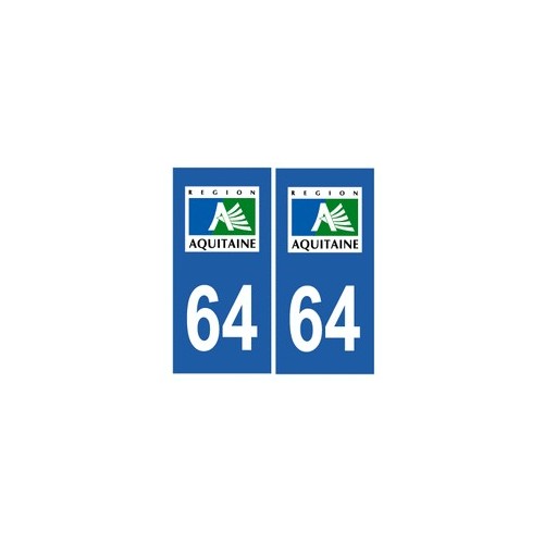 64 Pyrénées Atlantiques autocollant plaque