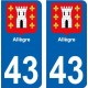 64 Pau placa etiqueta de registro de la ciudad