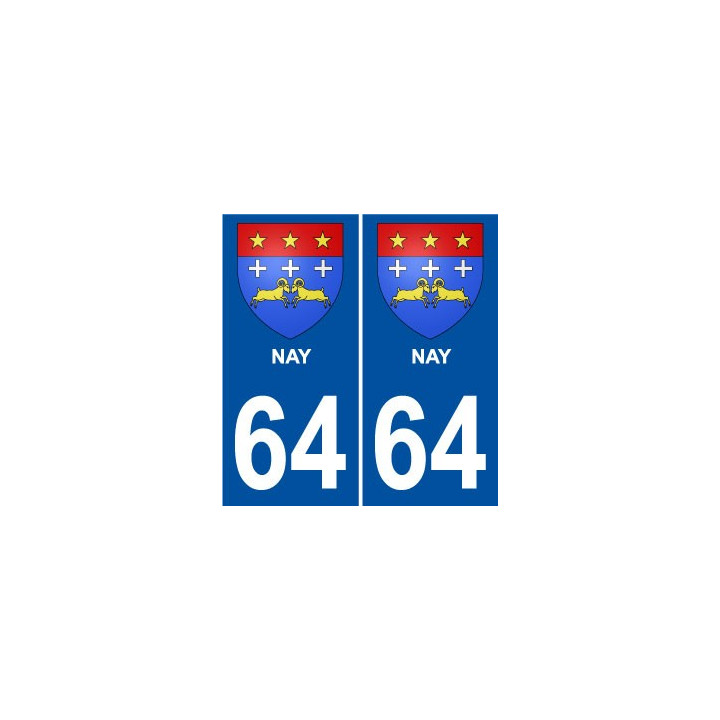 Nay 64 ville sticker autocollant plaque auto