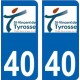 40 Saint-Vincent-de-Tyrosse logotipo de la etiqueta engomada de la placa de pegatinas de la ciudad