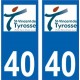 40 Saint-Vincent-de-Tyrosse logotipo de la etiqueta engomada de la placa de pegatinas de la ciudad