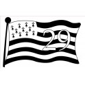 Bretagne n°29 drapeau autocollant logo 4563 adhésif sticker logo 53