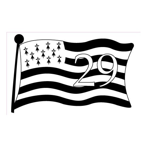 Bretagne n°29 drapeau autocollant logo 4563 adhésif sticker logo 53