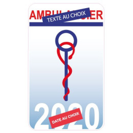 Caducée date et texte au choix sticker autocollant