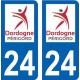 24 Dordogne Périgord logo autocollant plaque immatriculation auto sticker