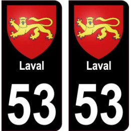 53 Laval autocollant plaque immatriculation auto sticker