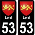 53 Laval autocollant plaque immatriculation auto sticker