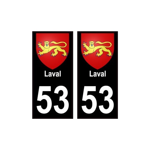 53 Laval autocollant plaque immatriculation auto sticker