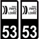 53 Pays de Loire logo autocollant plaque immatriculation auto sticker