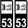 53 Pays de Loire logo autocollant plaque immatriculation auto sticker