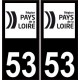 53 Pays de Loire logo autocollant plaque immatriculation auto sticker